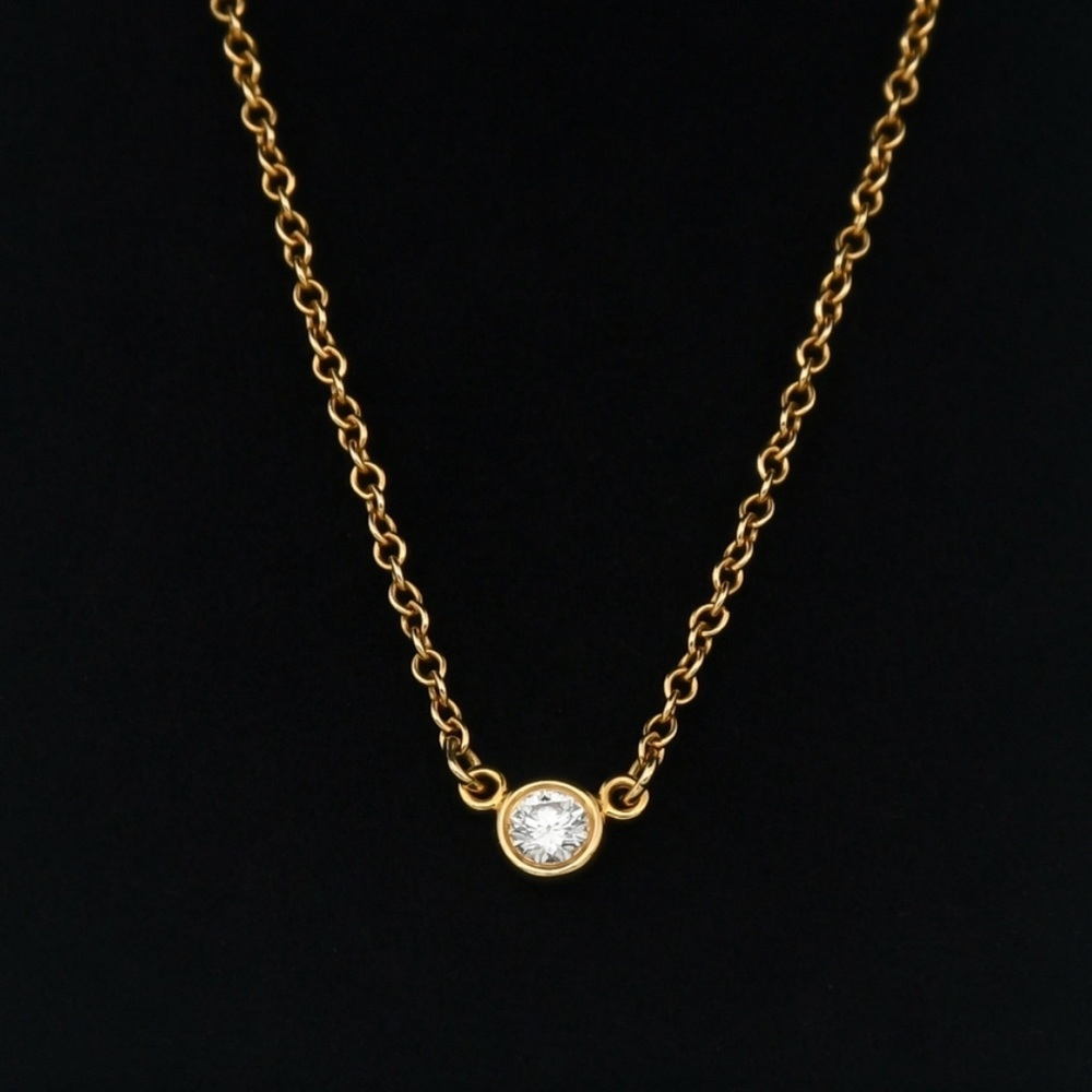 Tiffany & Co. Diamonds by the Yard Single Diamond Pendant .05ct 18K Gold - Picture 3 of 11